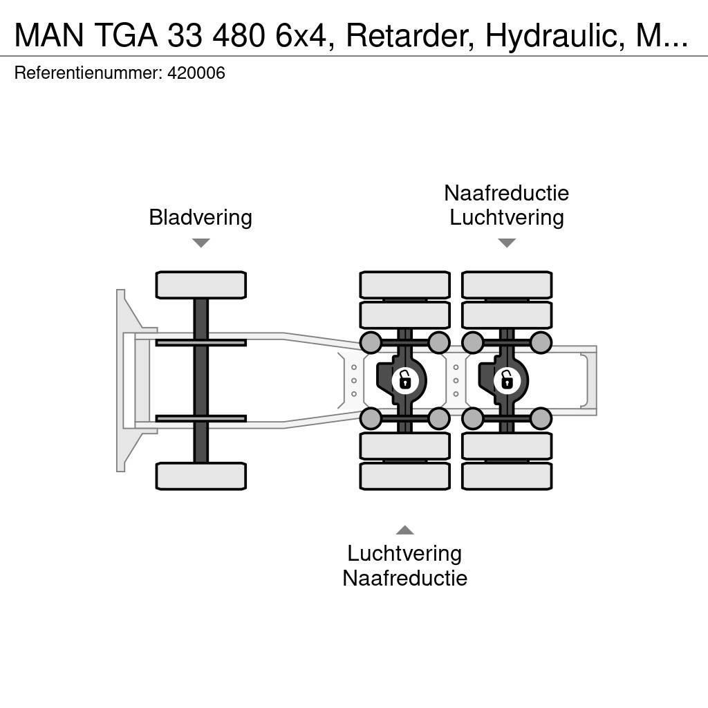 MAN TGA 33 480 6x4, Retarder, Hydraulic, Manual Sadulveokid