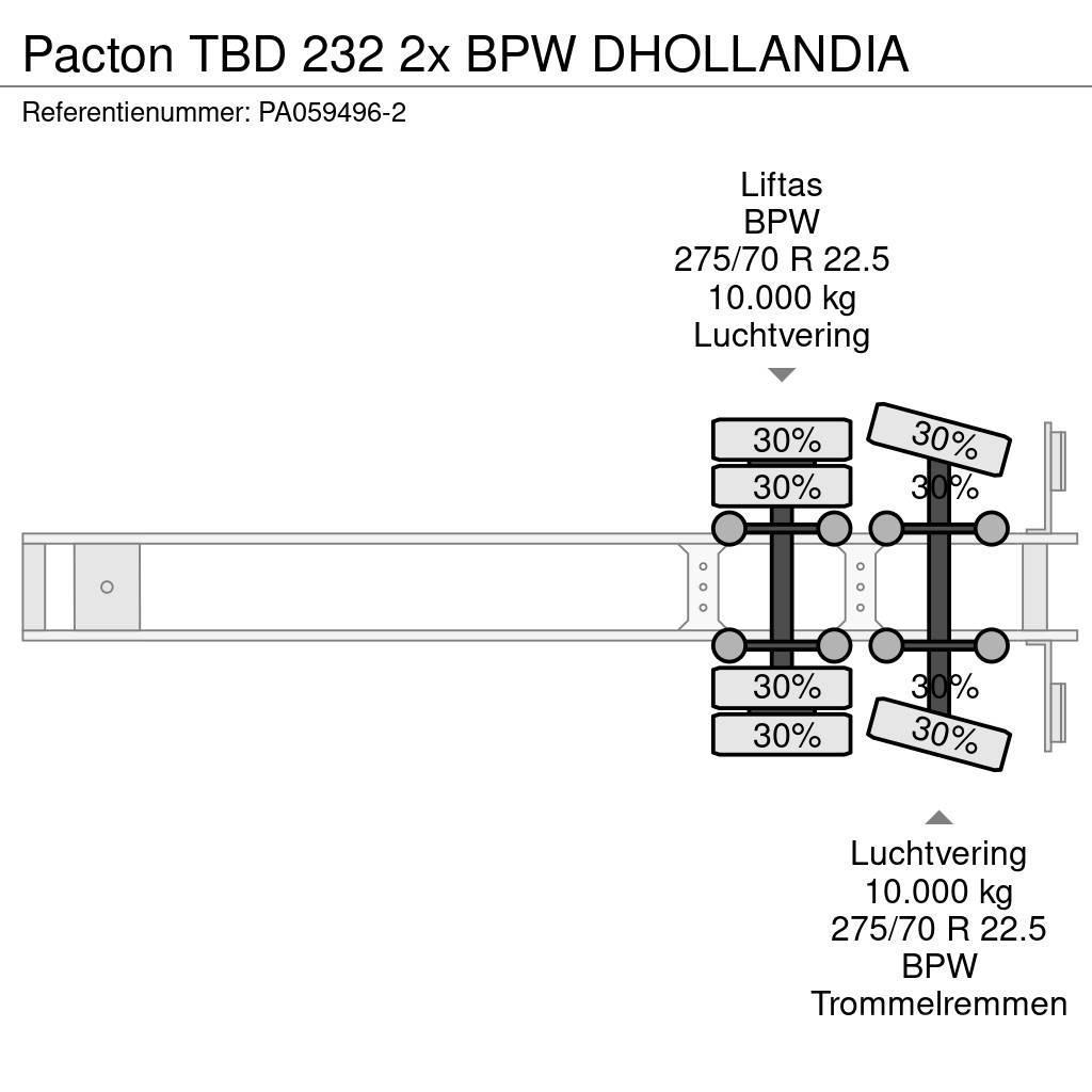 Pacton TBD 232 2x BPW DHOLLANDIA Tentpoolhaagised