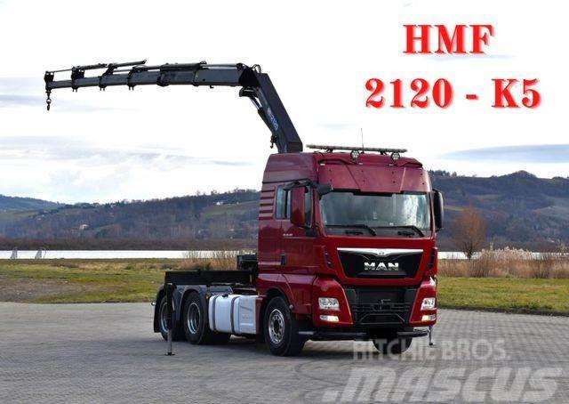 MAN TGX 28.480 Sattelzugmaschine + HMF 2120 K5/FUNK Sadulveokid