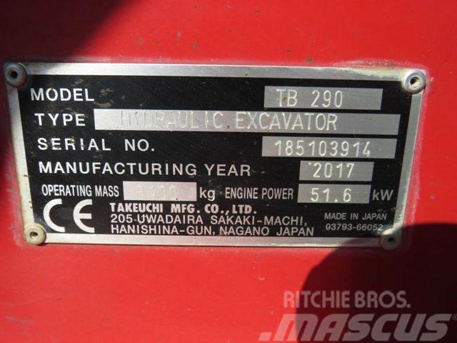 Takeuchi TB 290 Minibagger Powertilt+Löffel nur 2041,5h Miniekskavaatorid < 7 t