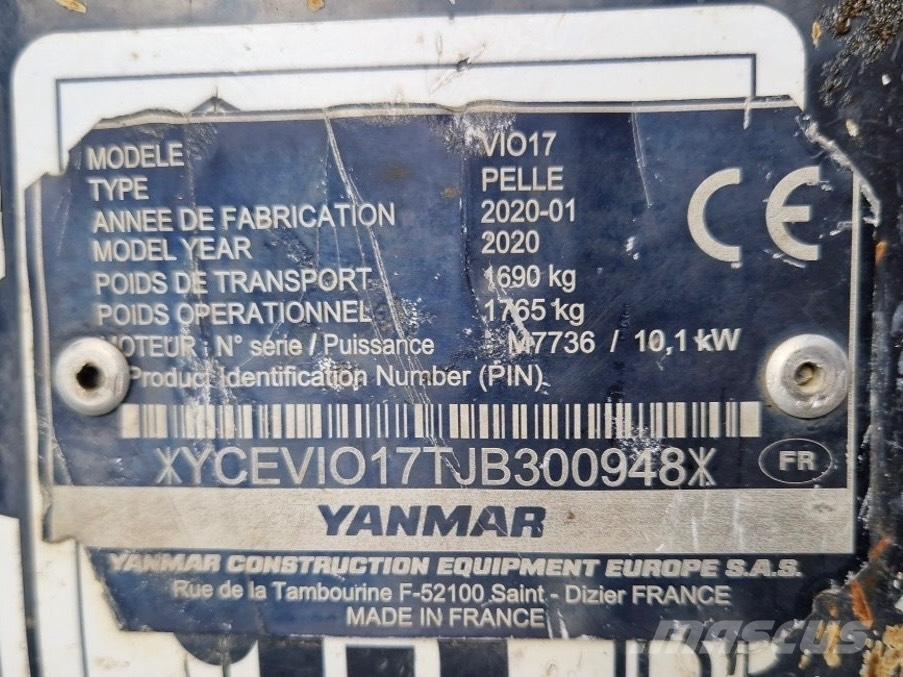 Yanmar Vio 17 Miniekskavaatorid < 7 t