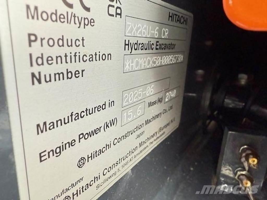 Hitachi ZX26 U-6 Miniekskavaatorid < 7 t