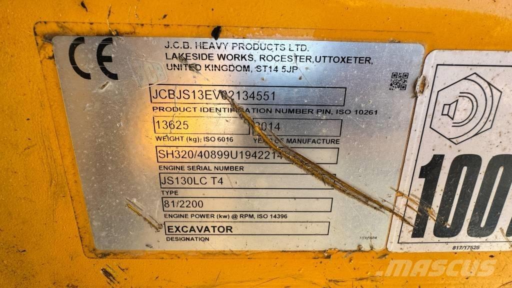 JCB JS 130 LC Roomikekskavaatorid