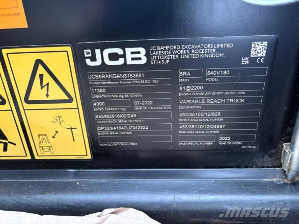 JCB 540-180 Teleskooplaadurid