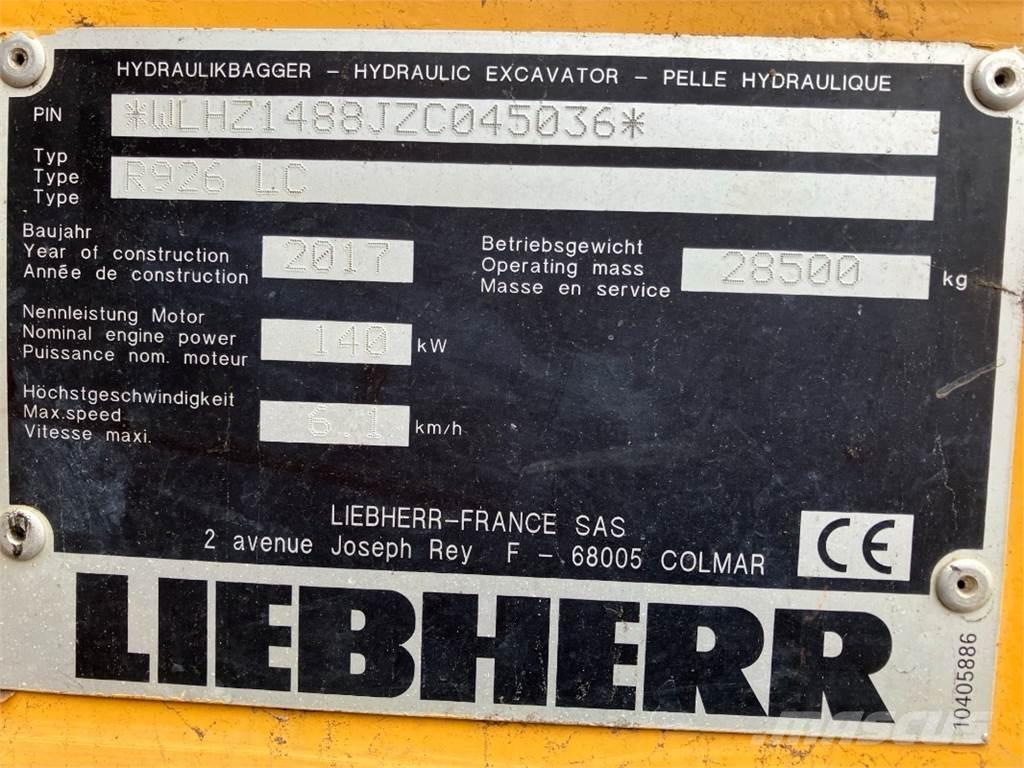 Liebherr R926 Roomikekskavaatorid