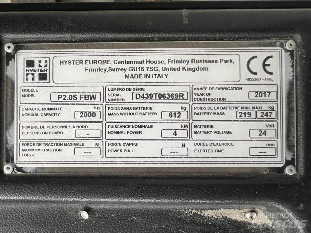 Hyster P2.0S Elektriline alusesiirdaja