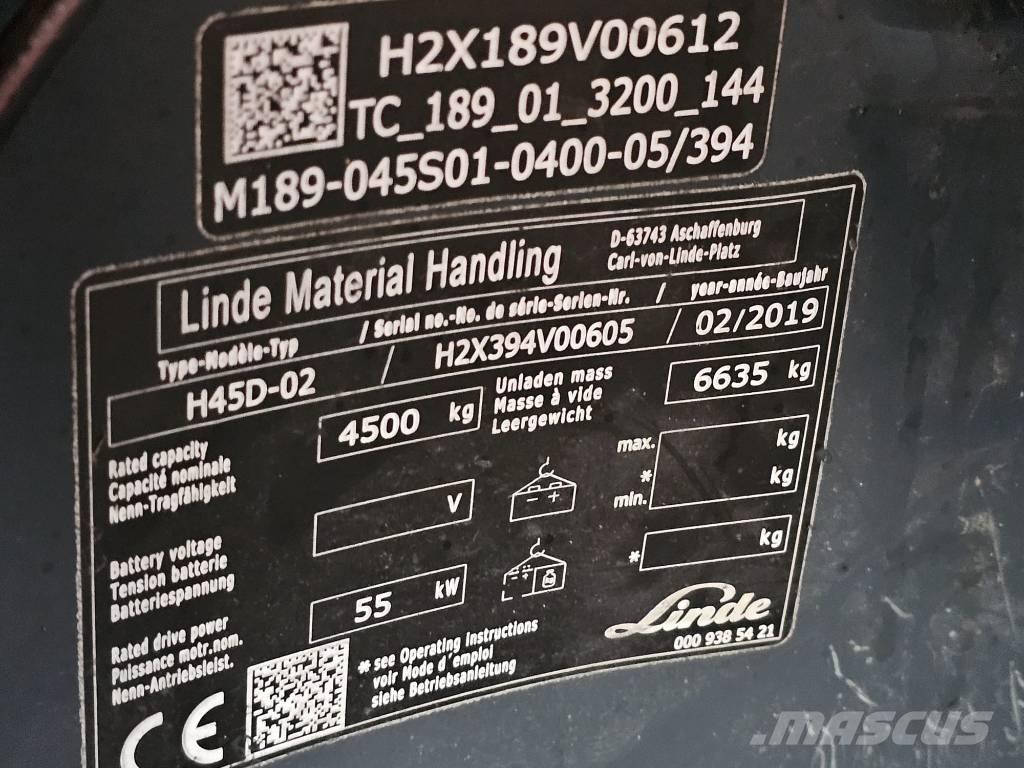 Linde H45D-02 Diiseltõstukid
