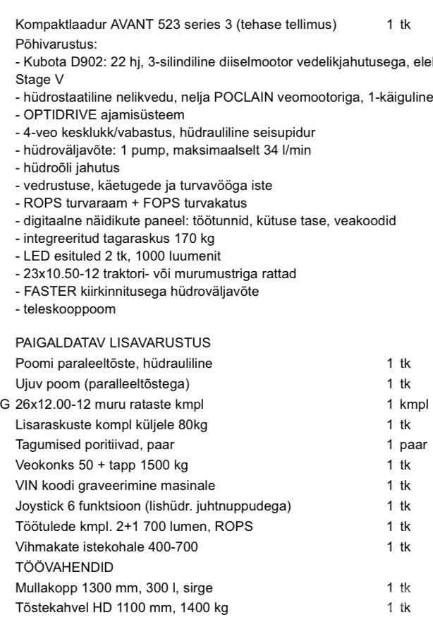 Avant 523 Kompaktlaadurid