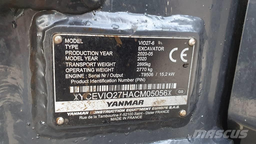 Yanmar VIO 27-6 Miniekskavaatorid < 7 t