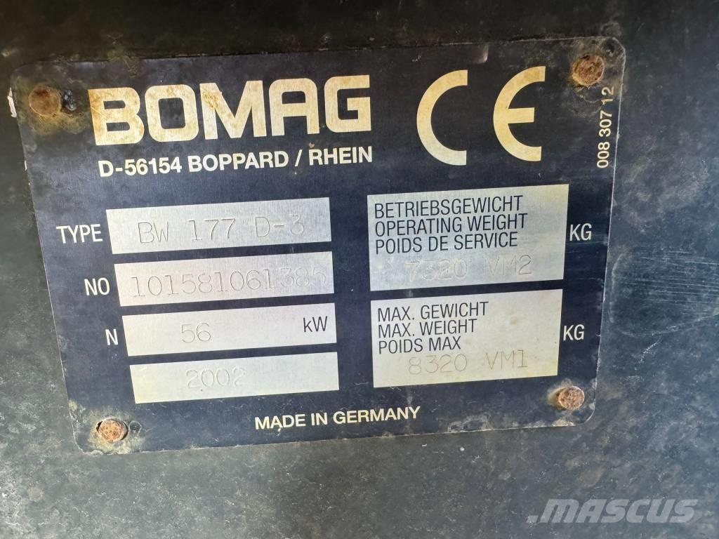 Bomag D177D-3 Ühe trumliga rullid
