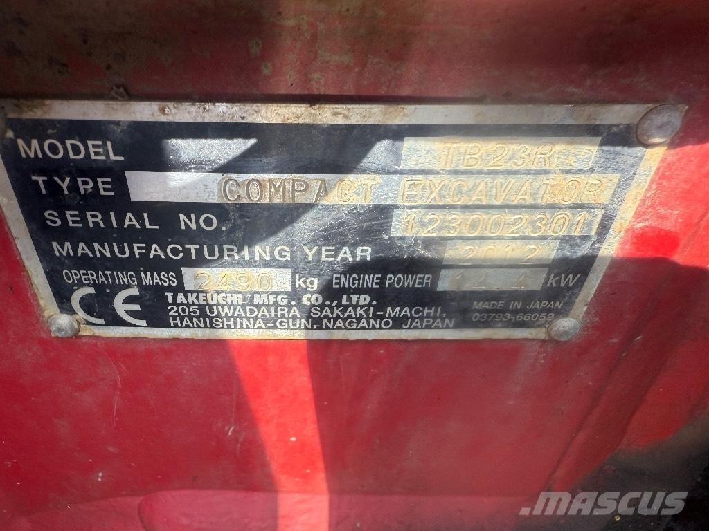 Takeuchi TB 23 R Miniekskavaatorid < 7 t