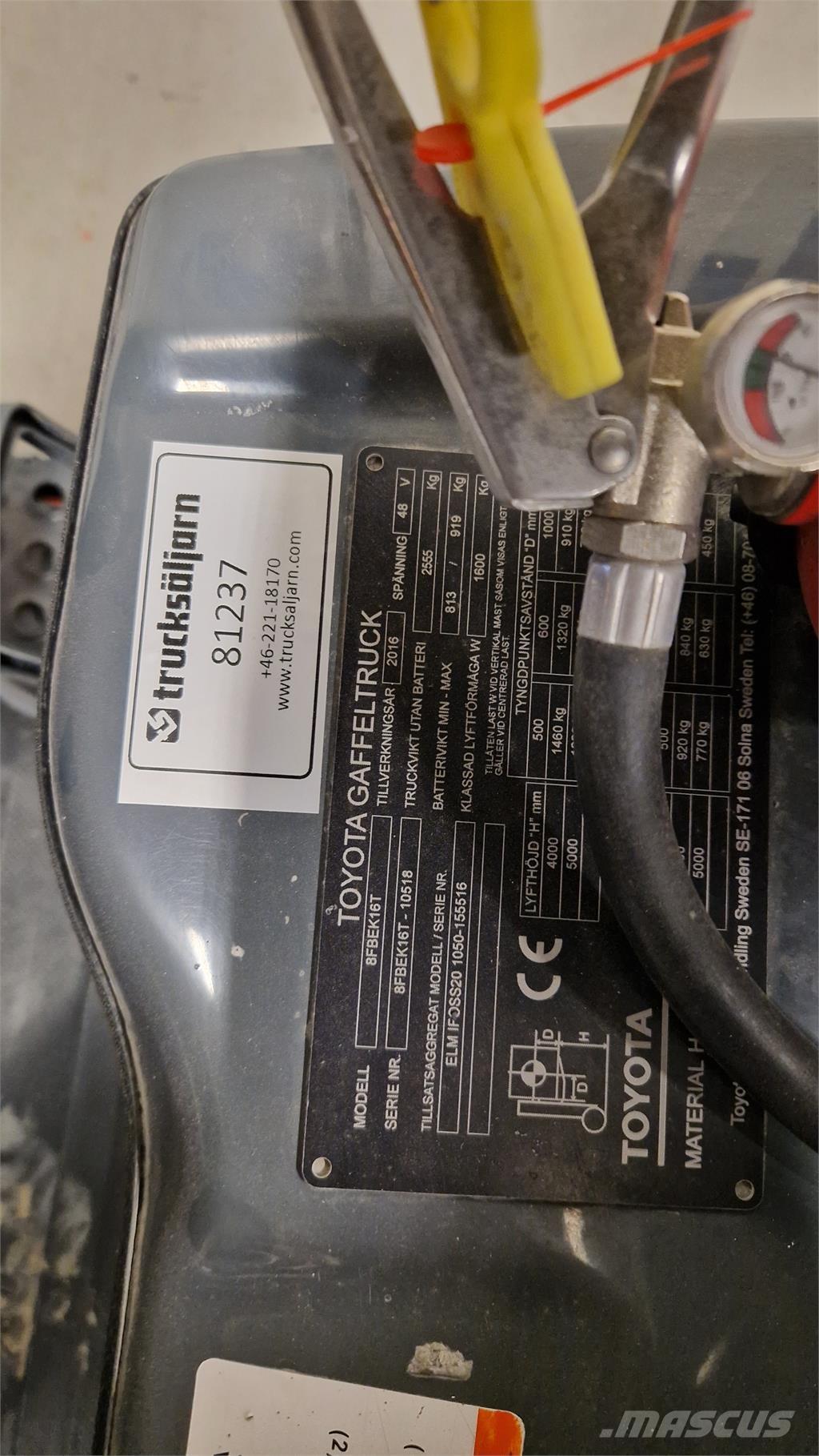 Toyota 8FBEK16T Electric forklift trucks