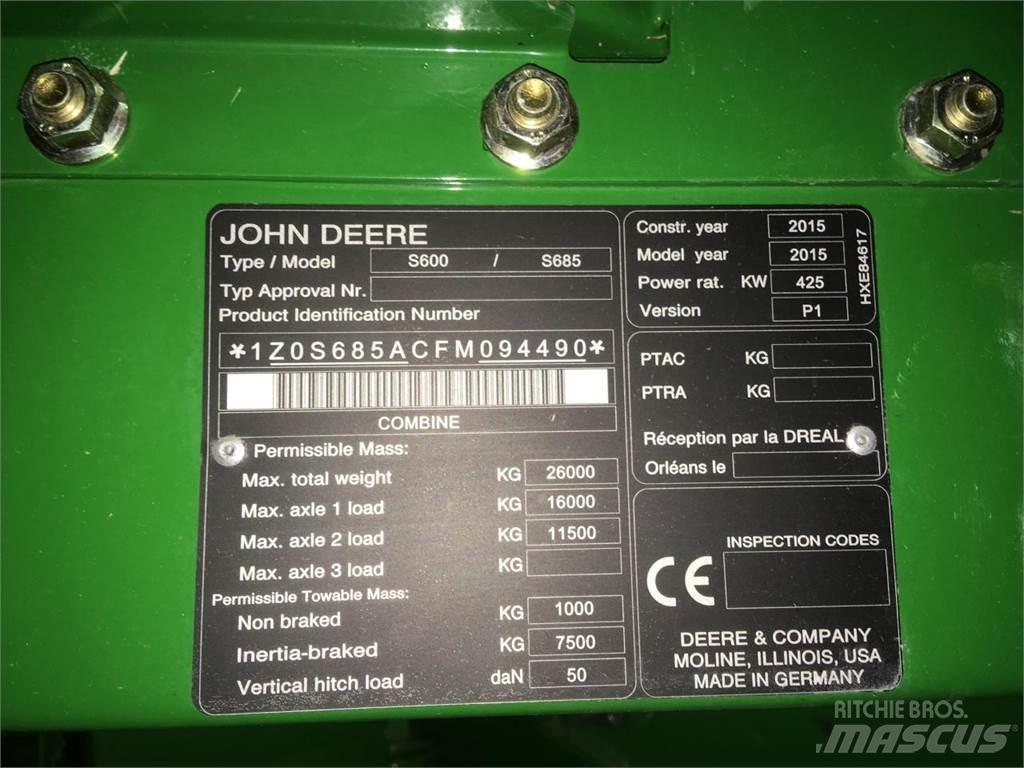 John Deere S685 Teraviljakombainid