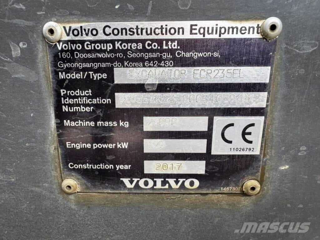 Volvo ECR235EL Roomikekskavaatorid