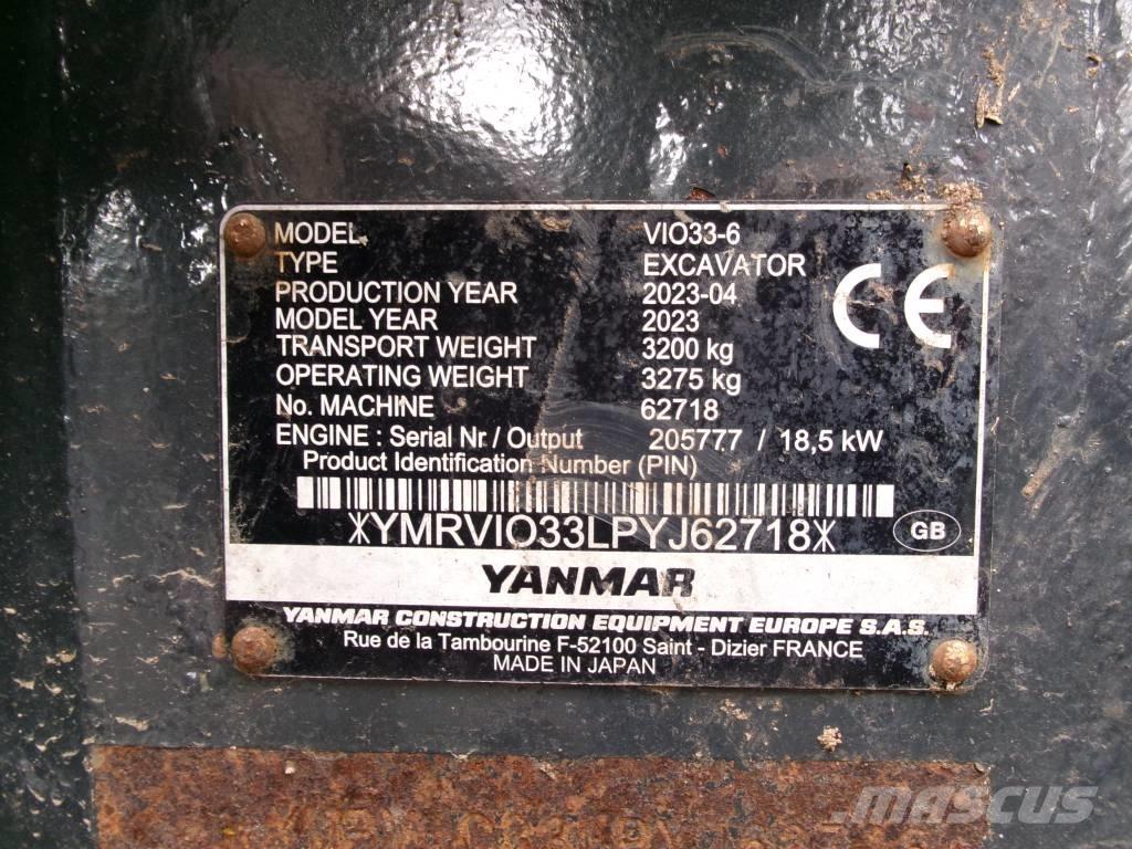 Yanmar Vio 33 Miniekskavaatorid < 7 t