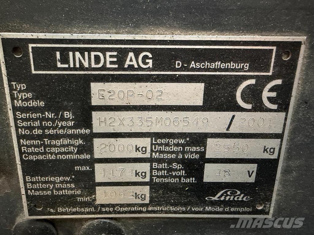 Linde E20P-02 Elektritõstukid
