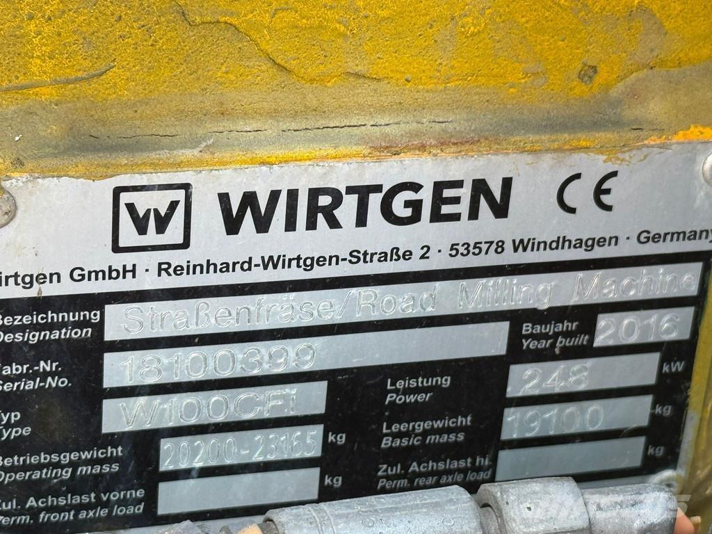 Wirtgen W100CFI Asfaldi külmfreesimise masinad