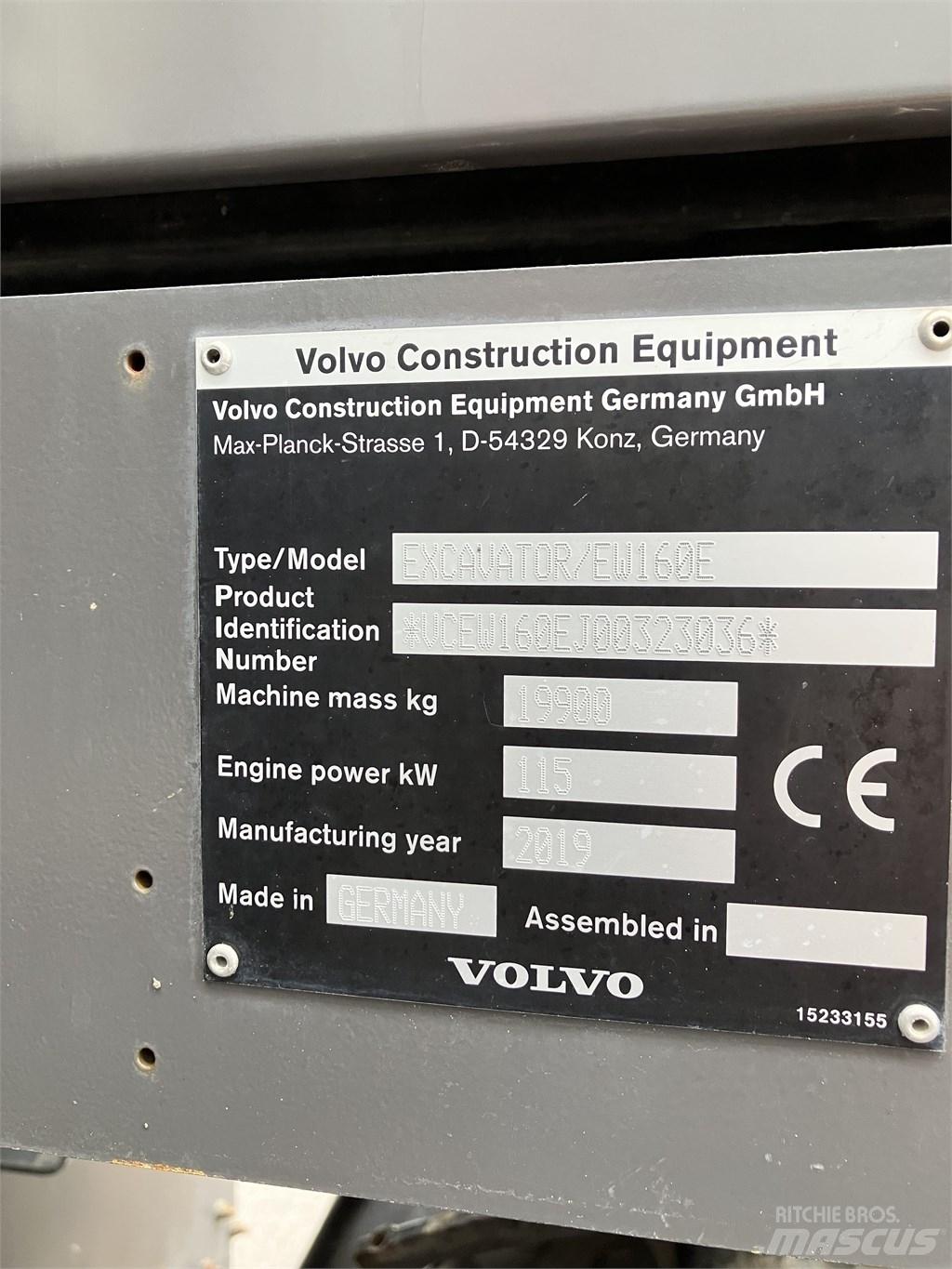 Volvo EW 160 E Ratasekskavaatorid