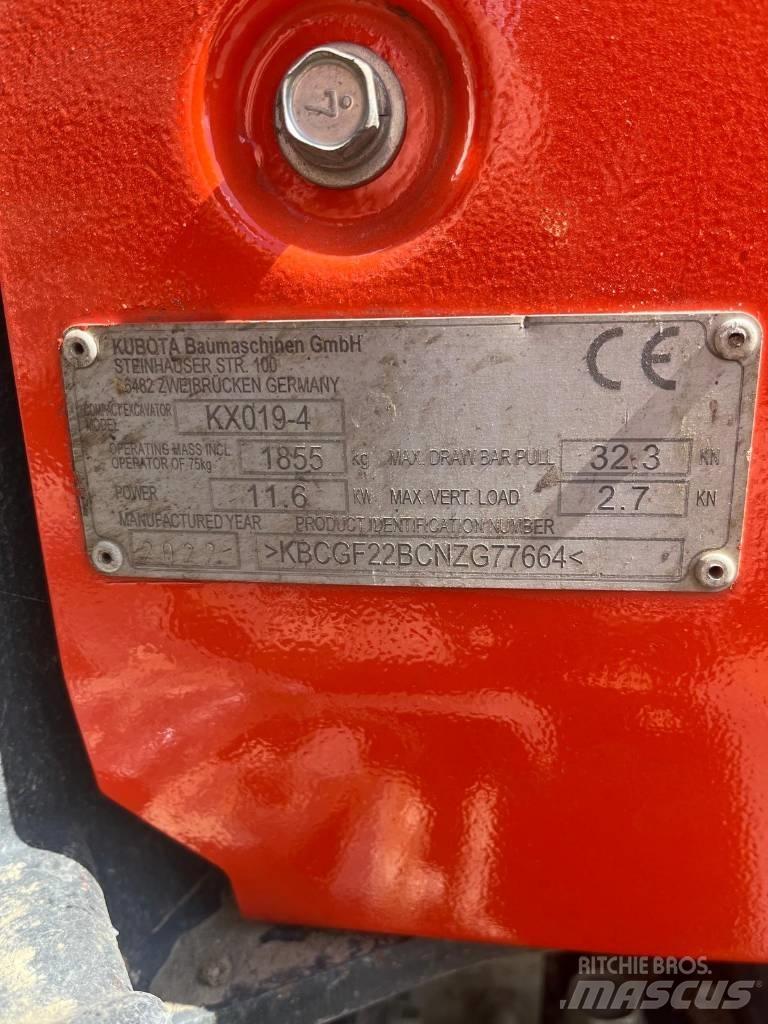 Kubota KX 019-4 Miniekskavaatorid < 7 t