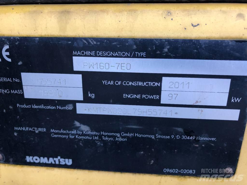 Komatsu PW160-7E0 Ratasekskavaatorid