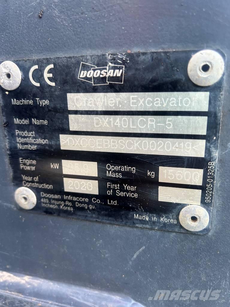 Doosan DX140LCR-5 Roomikekskavaatorid