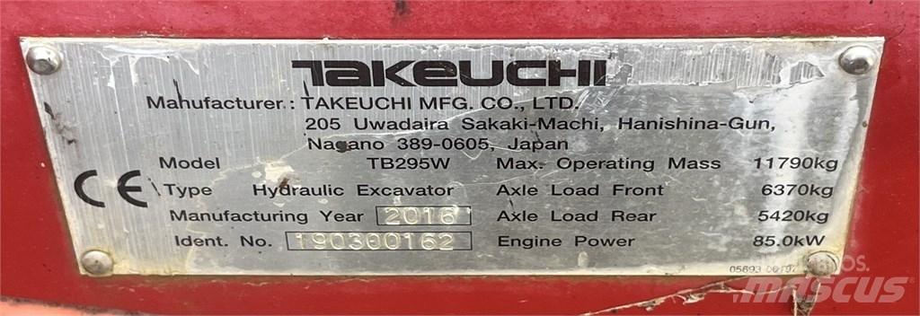 Takeuchi TB 295 W Ratasekskavaatorid
