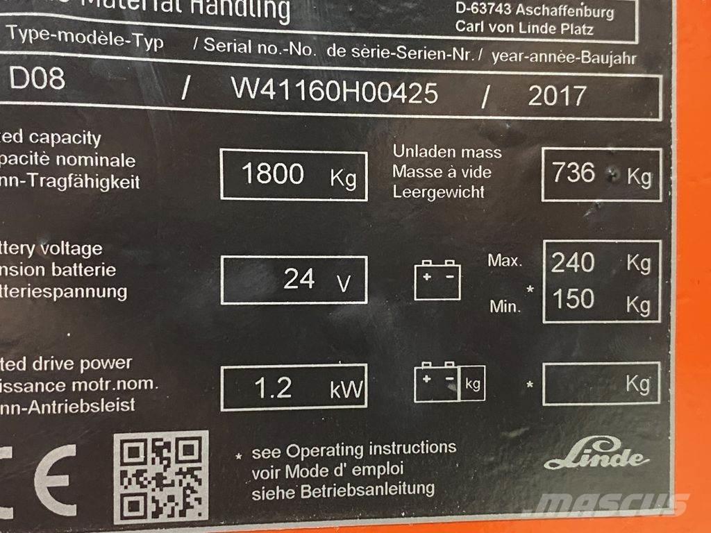 Linde D08 Järelkäidavad virnastajad