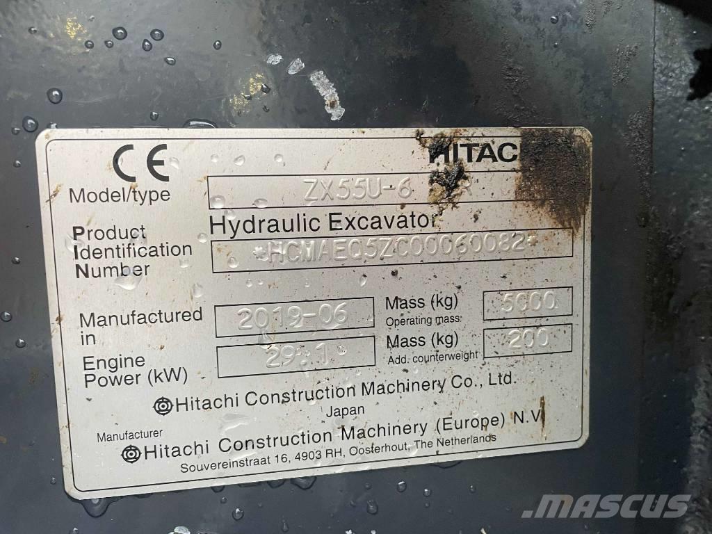 Hitachi ZX 55 U-6 Miniekskavaatorid < 7 t