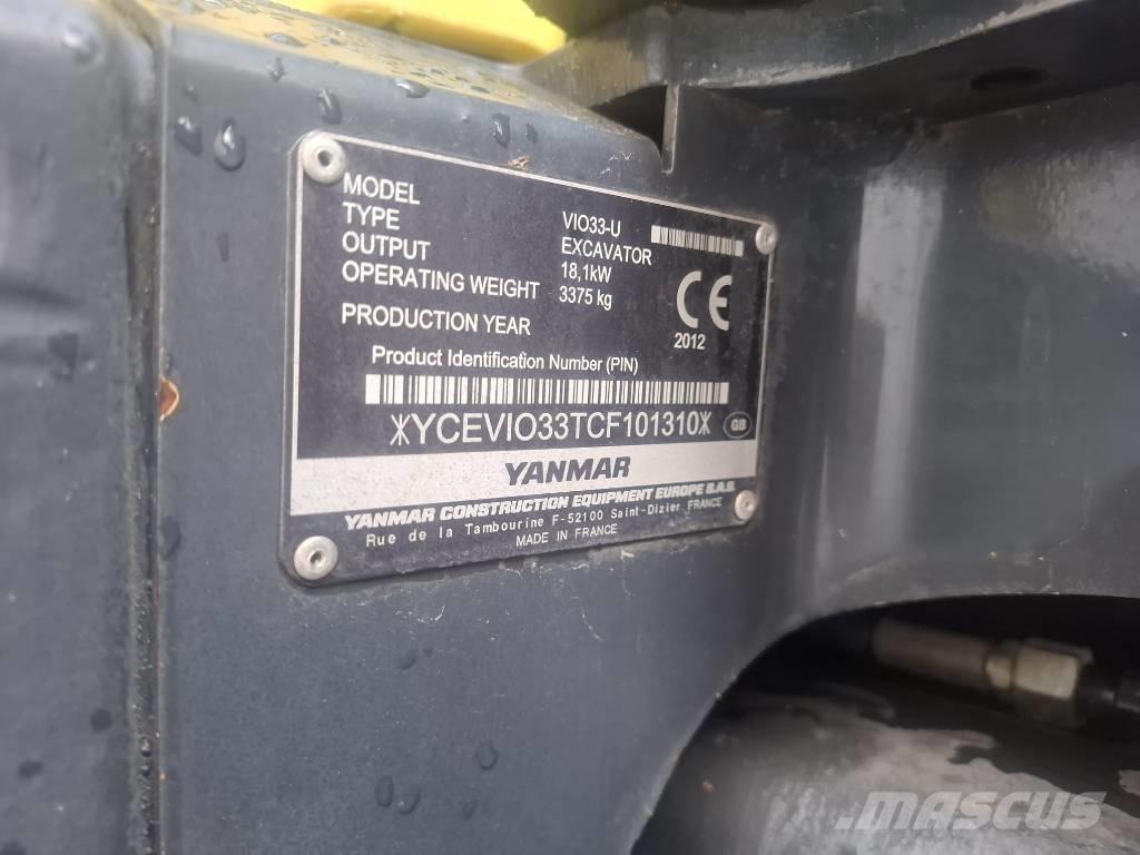 Yanmar Vio 33 U Miniekskavaatorid < 7 t
