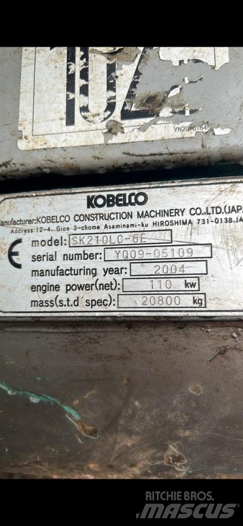 Kobelco SK210 lc Roomikekskavaatorid