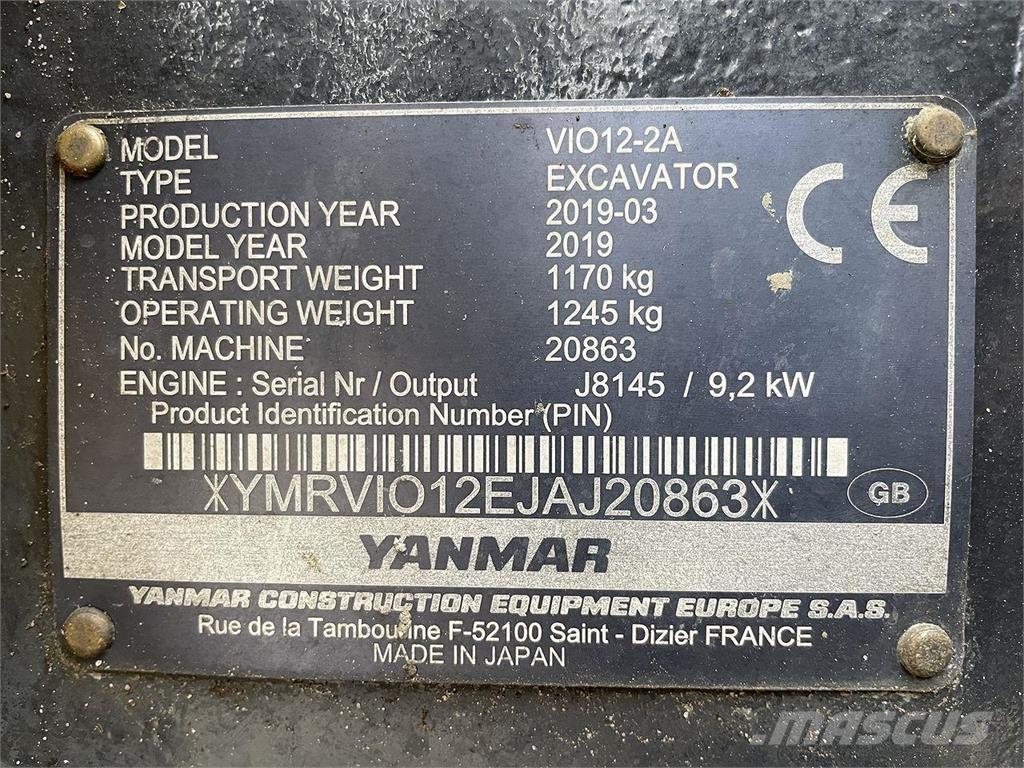 Yanmar VIO12 Ratasekskavaatorid
