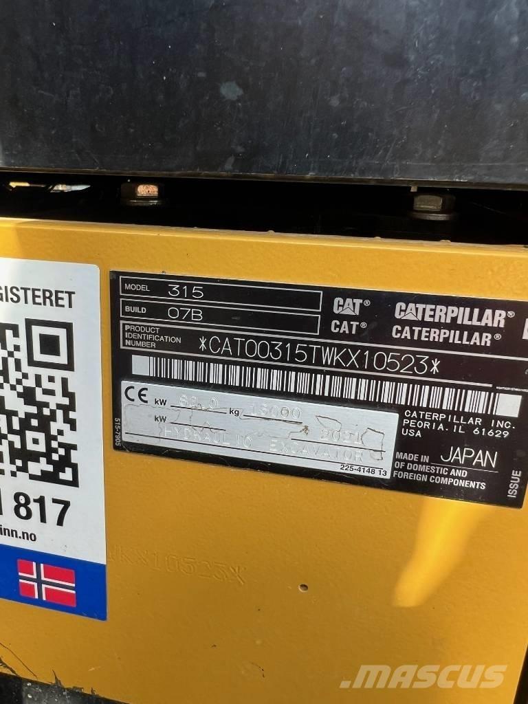 CAT 315 Roomikekskavaatorid