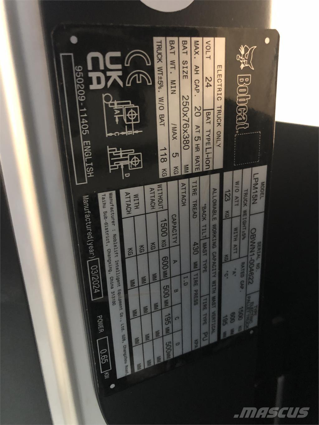 Bobcat LPM15N Järelkäidavad virnastajad