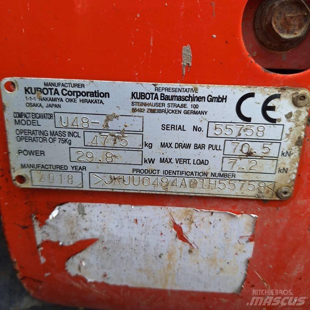 Kubota U 48-4 Miniekskavaatorid < 7 t