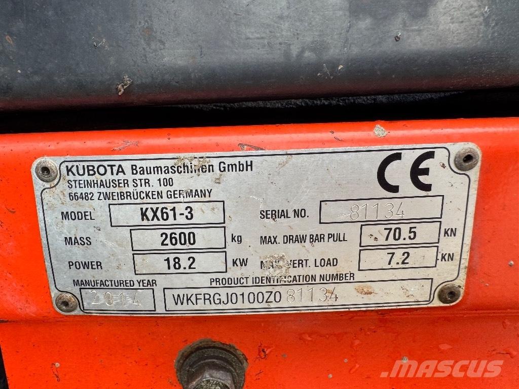 Kubota KX 61-3 Miniekskavaatorid < 7 t