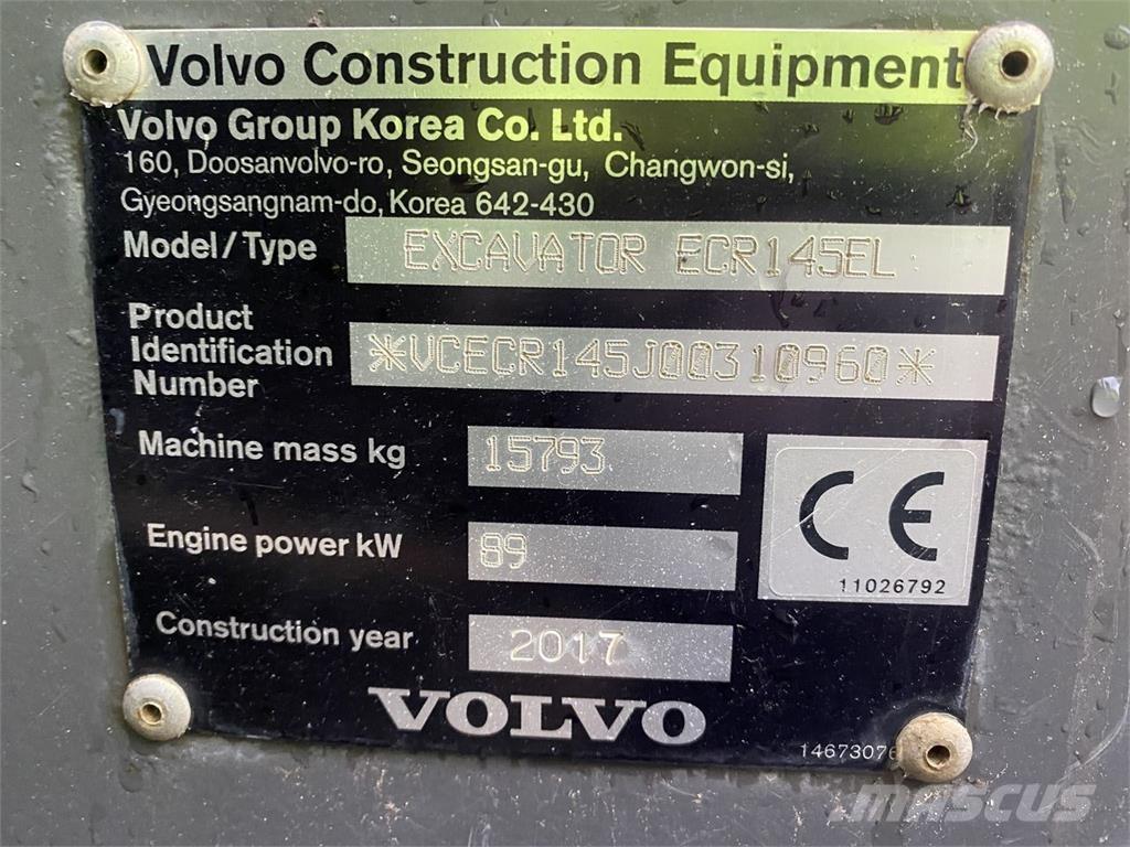 Volvo ECR145EL Roomikekskavaatorid