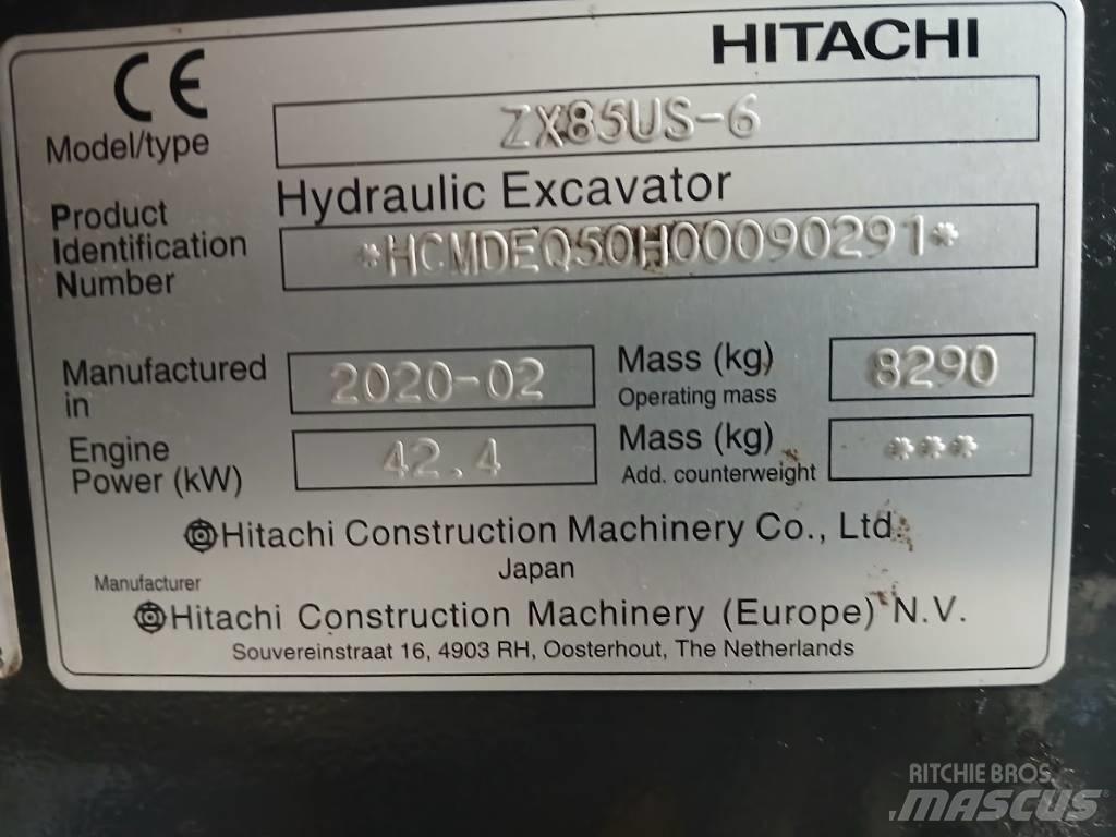 Hitachi ZX 85 US-6 Väikeekskavaatorid 7t-12t