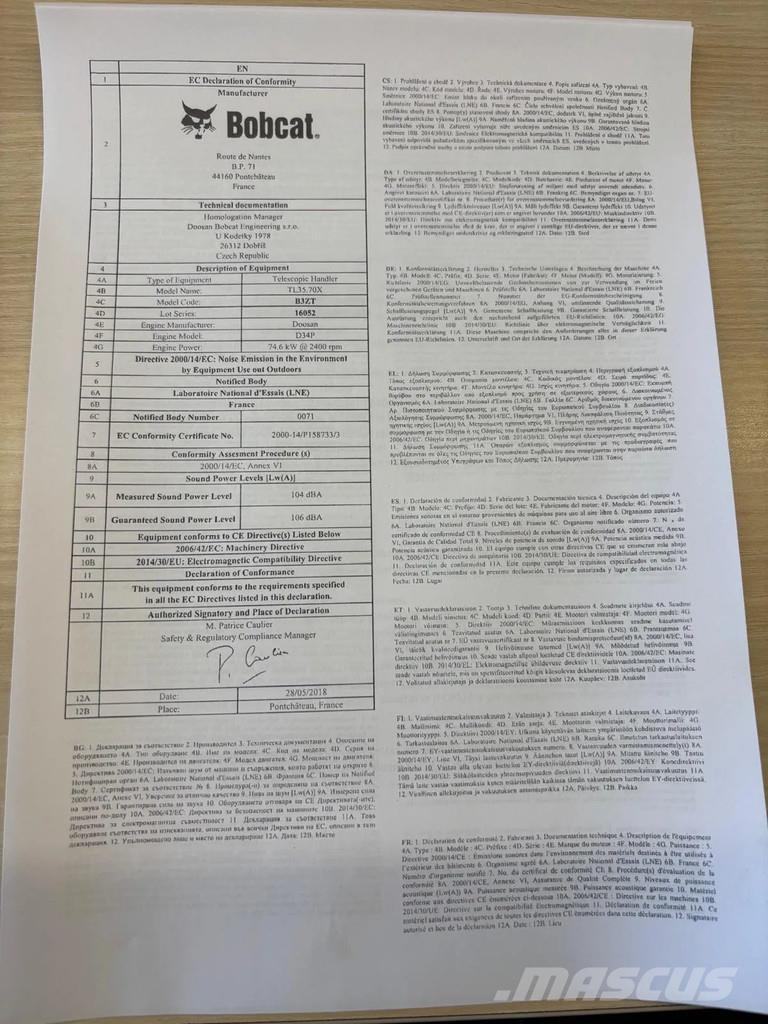 Bobcat TL35.70X Põllumajanduslikud teleskoopkäitlejad