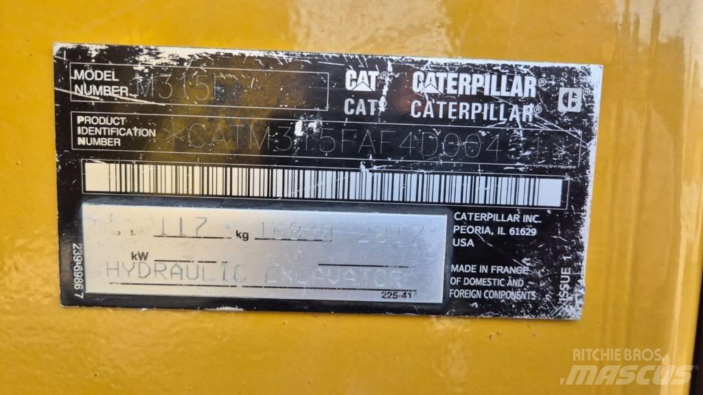 CAT M 315 F Ratasekskavaatorid