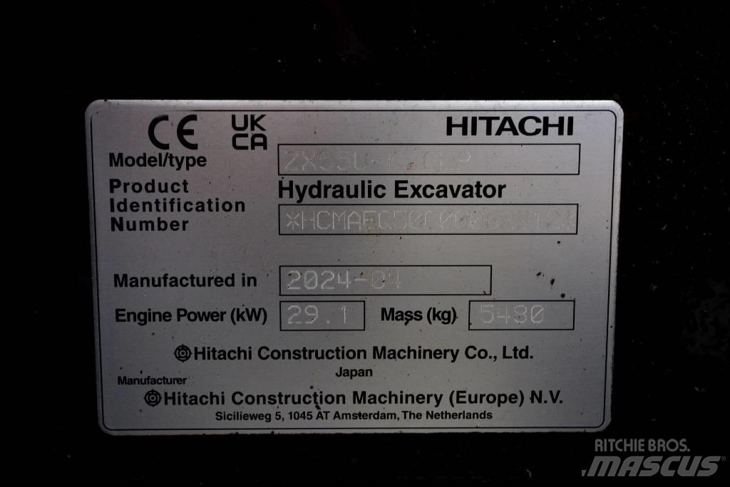 Hitachi ZX 55 U-6P Miniekskavaatorid < 7 t