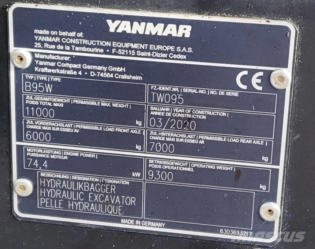 Yanmar B 95 W Ratasekskavaatorid