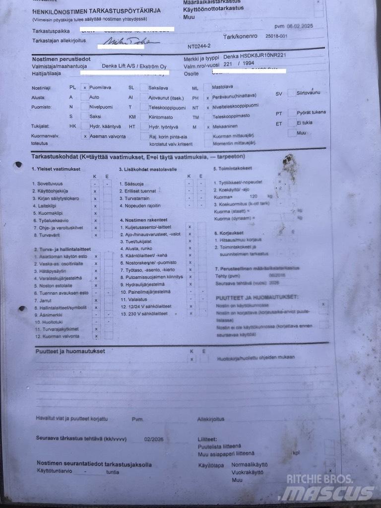 Denka-Lift Junior 10 Järelveetavad korvtõstukid