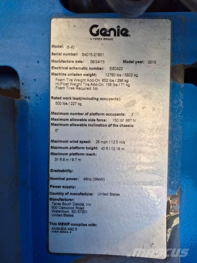 Genie S 40 Teleskoop poomtõstukid