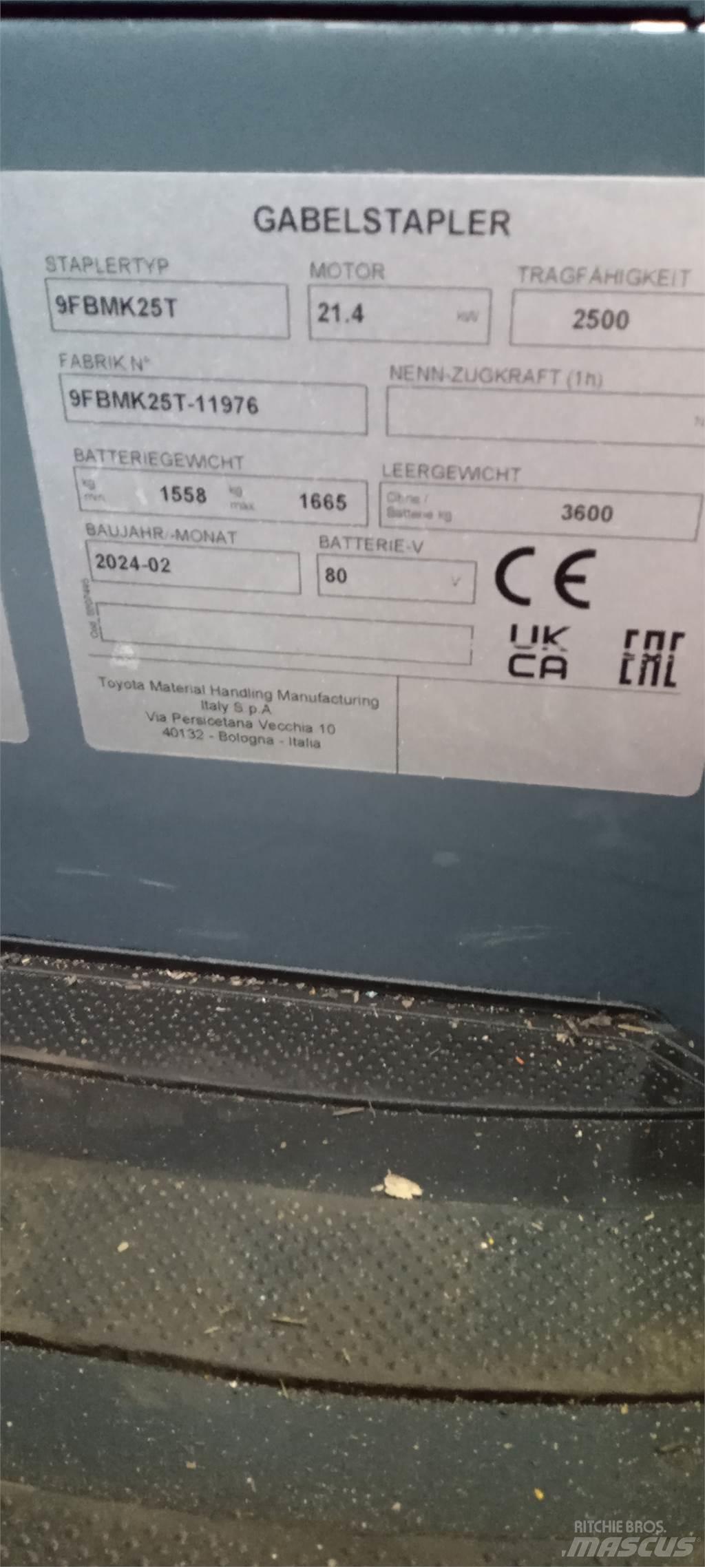 Toyota 9FBMK25T Elektritõstukid