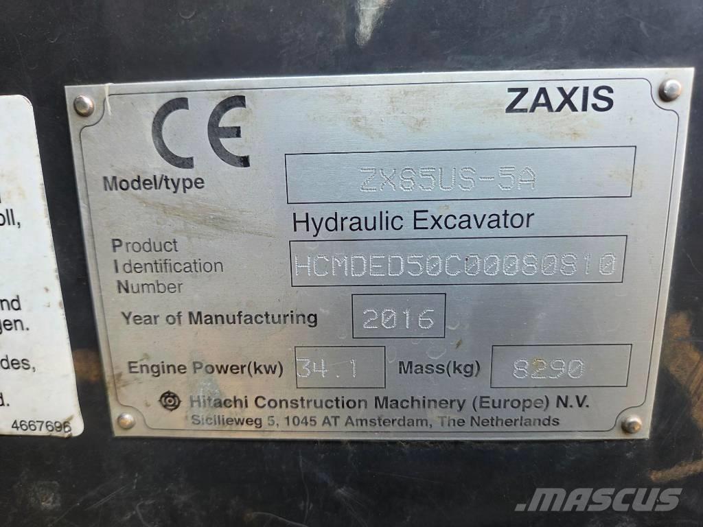 Hitachi ZX 85 US-5 A Väikeekskavaatorid 7t-12t
