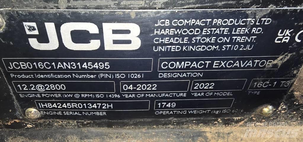 JCB 16C-1 Miniekskavaatorid < 7 t