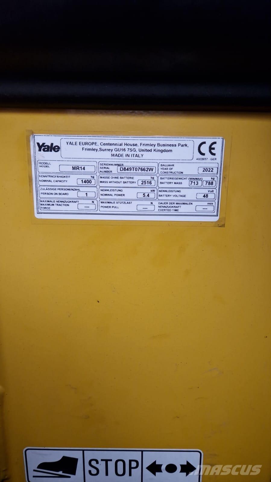 Yale MR14 Lükandmastiga tõstukid