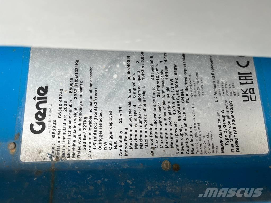 Genie GS 1932E-Drive Käärtõstukid