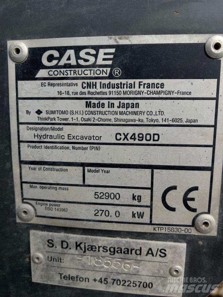 CASE CX 490 D Roomikekskavaatorid