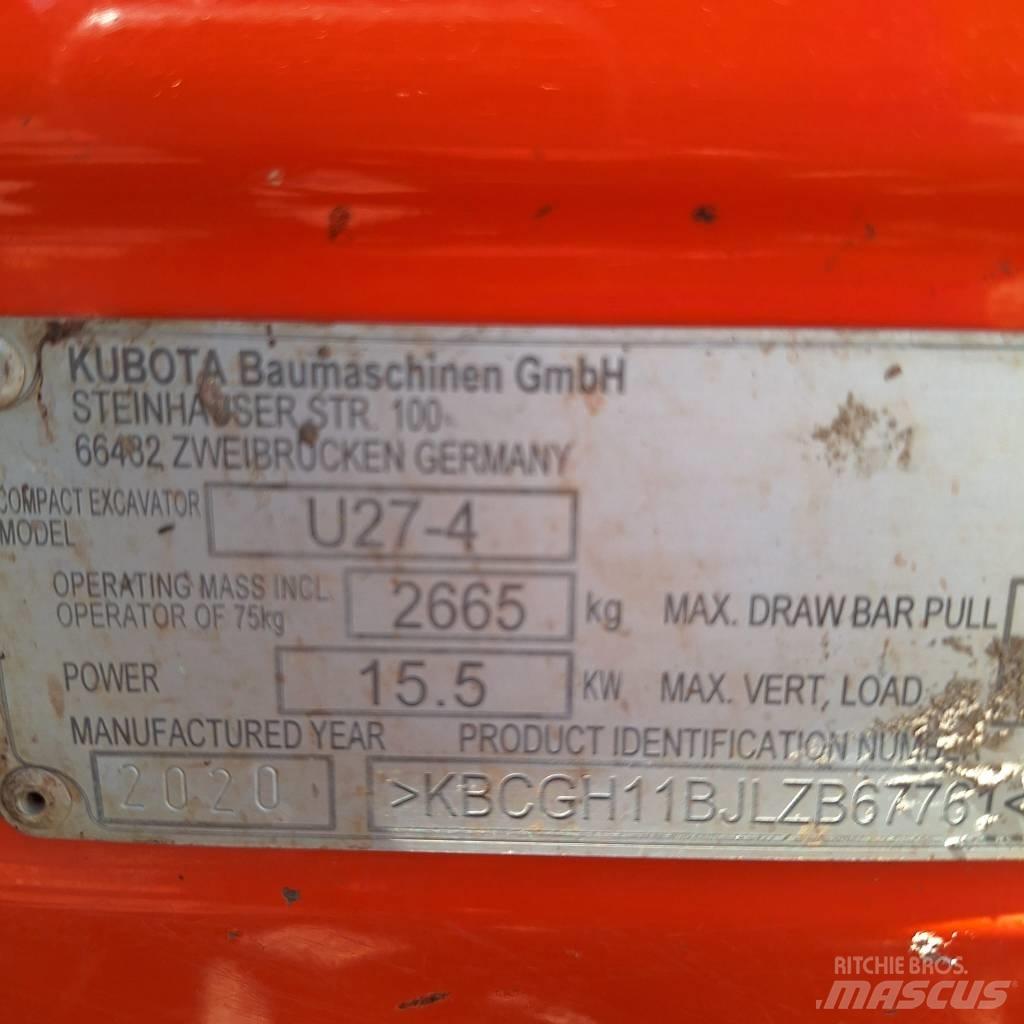 Kubota U 27-4 Miniekskavaatorid < 7 t